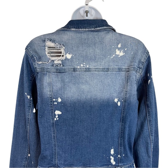 Fashion Nova Distressed Stretch Denim Button Front Dress L Blue Pockets - Picture 8 of 13